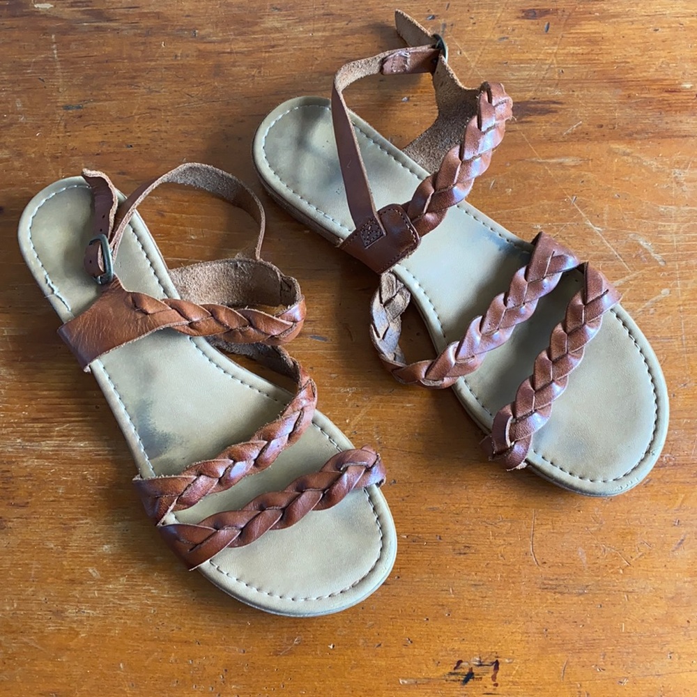 Sotto Sopra Leather Braid Sandals